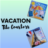 Vacation Tile Coasters Badge